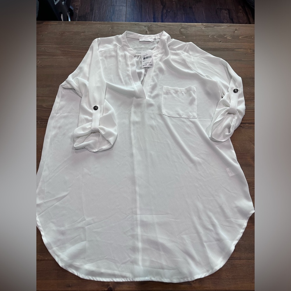 Lush White silky blouse